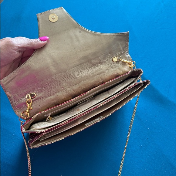 J.Renee Red and Gold Sandals with Matching Clutch - Picture 5 of 6